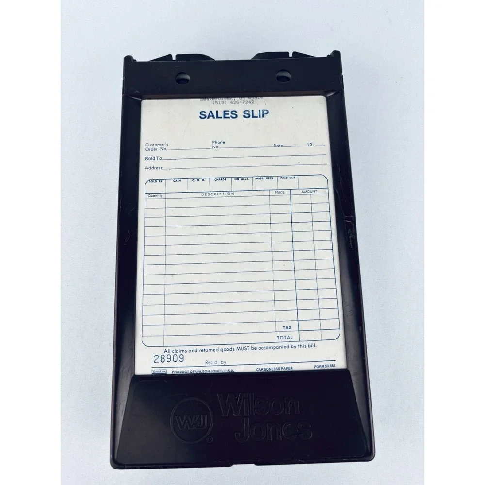 Vintage Brown Wilson Jones Autographic Register Plastic Sales Slips -Retro Decor